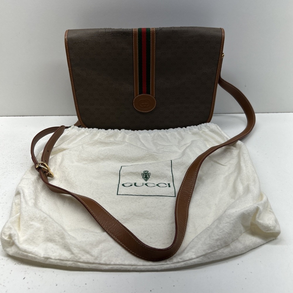 Vintage Gucci Web Stripe Micro GG Supreme Shoulder Bag w/ Dust Bag ‼️READ DESC‼️